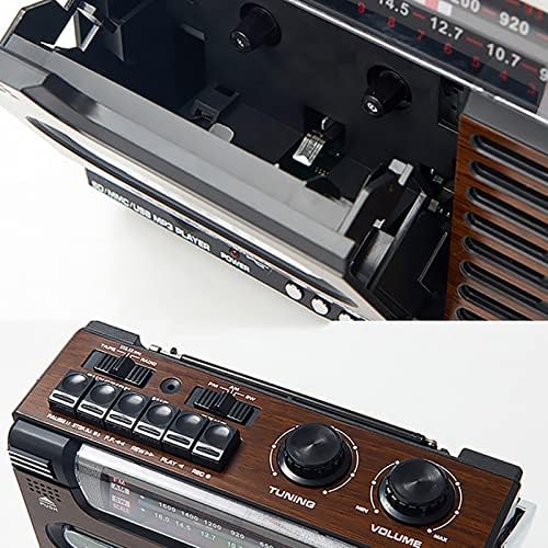 Ретро-Кассетный радио WIKINK, Касетофон, 4-Лентов Радио с аналогова настройка AM/ FM радио, Слушалки 3,5 mm, Вграден микрофон, Висококачествен касетофон