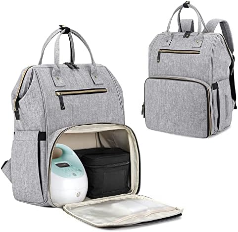 Раница за молокоотсоса Damero, чанта за изпомпване с отделение за лаптоп и много джобове, Подходящ за молокоотсосов повечето