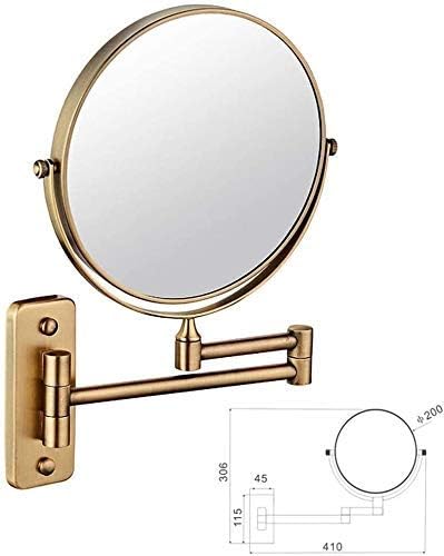 Огледало за грим 8-инчов Двустранно Управляемият Стенно Огледало, Нарастващото Складное Козметично Огледало за Гримиране В Банята За Бръснене