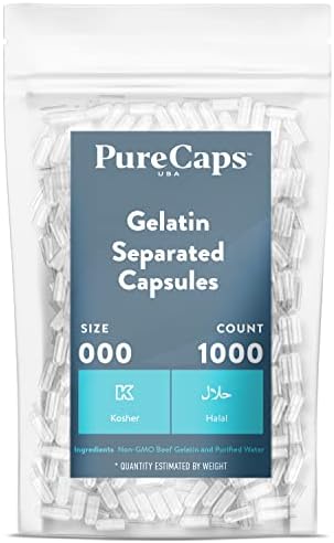 Purecaps САЩ - Размерът 000 прозрачни Празни желатинови капсули, под формата на таблетки - быстрорастворимые и лесно