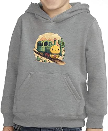 Дете карикатура печат пуловер hoody с качулка - влак конструкция гъба руното hoody - кактус hoody с качулка за деца