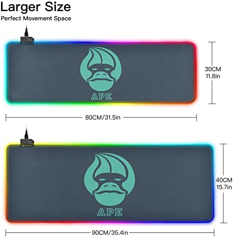 MNSRUU Геймърска Подложка за мишка RGB - Голям led подложка за клавиатура с гладка, водоустойчива повърхност и