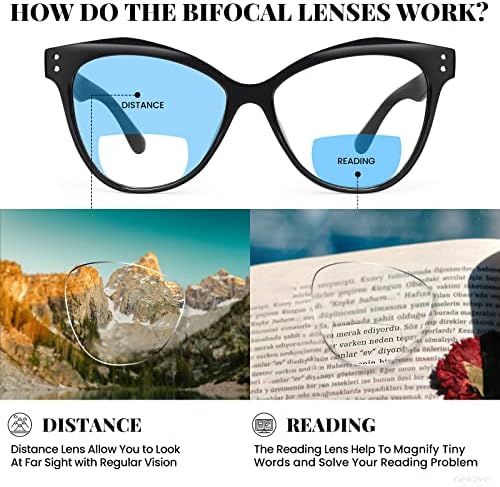 Gaoye, 4 опаковки очила за четене Котешко око за жените и мъжете - Стилни Увеличителни очила за четене със синя светлина,