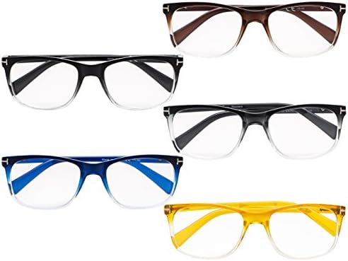 Gr8Sight 5-Pack Модерен Дизайнерски Очила за четене с Пружинящими дужками за женските и мъжките Ридеров