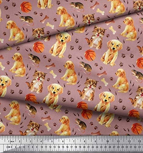 Отпечатък тъкани от futon трикотаж Soimoi, кърпа с принтом любимци, за кучета и котки ширина 58 см