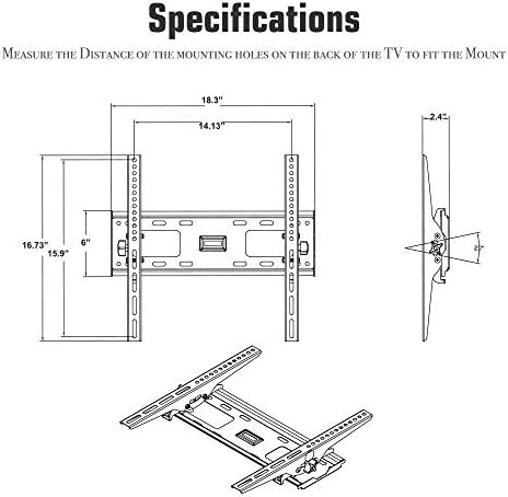 Стенни поставка за телевизор от неръждаема стомана за повечето плоски извити телевизори с диагонал 32-65 инча,