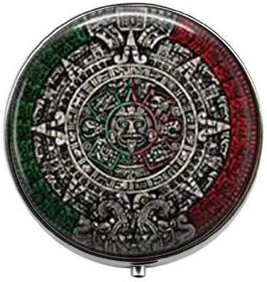 Aztec Calendart - Кутия За Хапчета с Участието на Изкуството Чар - Кутия За Хапчета с Чар - Стъклена Кутия За Бонбони