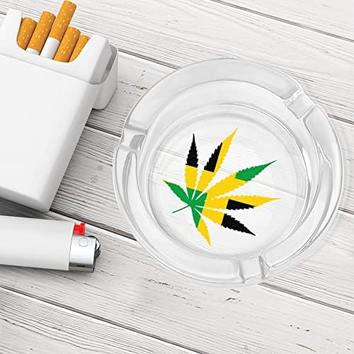 Ямайски Флаг Плевели Стъклени Пепелници за Цигари Ветрозащитный кофа за Боклук С Принтом Необичайни Пепелници