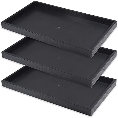 Корпоративна Черна пластмасова тава CuteBox (14,75 x от 8.25x 1) с офиси на 12 пръчки, Поставяне на бяла дървена тавата