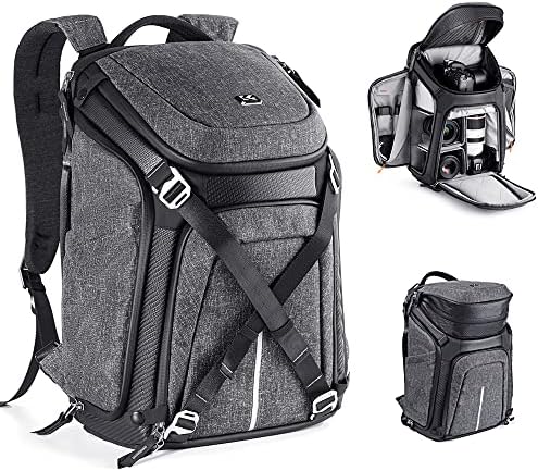 Раница за фотоапарат K & F Concept, Водоустойчива Чанта за Фотоапарат DSLR/SLR с Отделение за лаптоп 15,6 инча, Държач