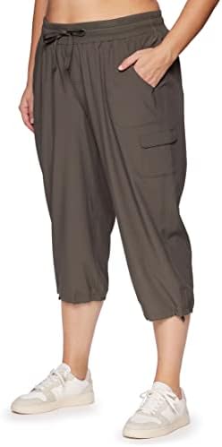 RBX Active Дамски Модерен Панталон-Капри Размера на Плюс От лек плат, плътно Прилепнали на Тялото, С Завязками-Cargo