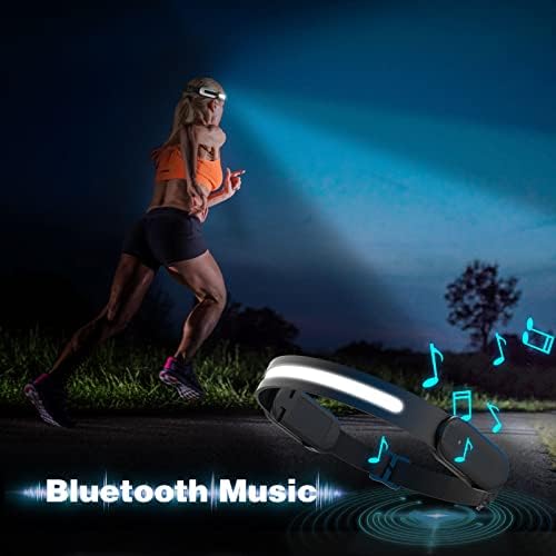 Bluetooth Led налобный лампа, Акумулаторна батерия, светъл налобный фенер с широк лъч 230 ° с сензор за движение, новата