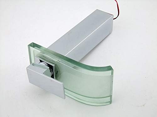 Смесител за баня Месинг Хром Смесител с една дръжка и един дупка LED стъклен смесител за мивка