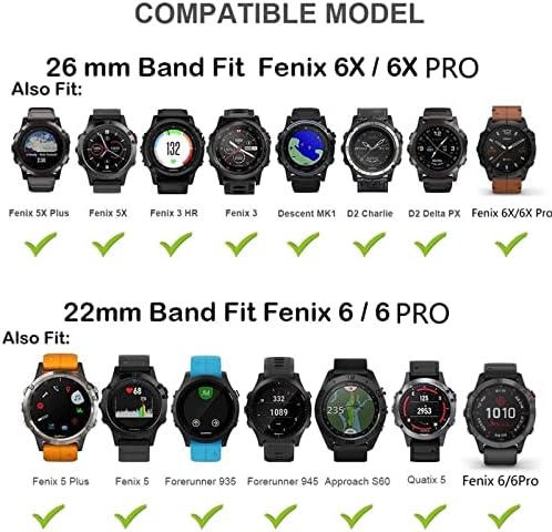 Официален Каишка за часовник VBWVA 26-22 мм За Garmin Fenix 6X 6 Pro 5X 5Plus 935 Tactix Quick Release Easyfit