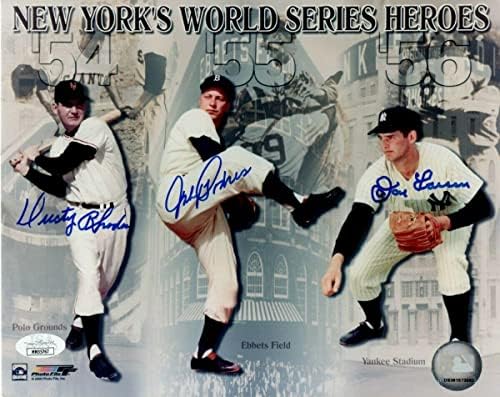 Дъсти Роудс, Джони Подрес, Дон Ларсен, Фотография Размер 8X10 С Автограф, JSA MM35767 - Снимки на MLB с автограф