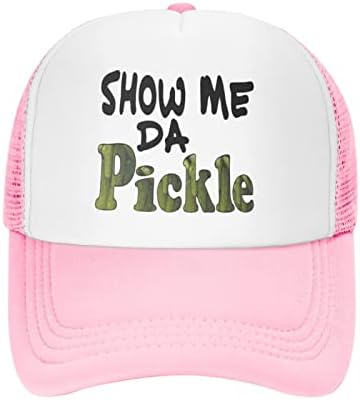 Капачка на шофьор на камион е Show Me Da Pickle, бейзболна шапка Унисекс, Регулируема на Окото Шапка, Подходящи за спорт, Риболов, Пътуване