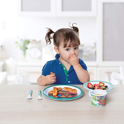 Комплект за хранене Даниел Тигър от 5 теми по време на хранене за бебета и малки деца - Включва чиния, купа, чаша, вилица