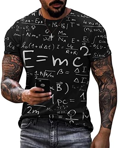 Мъжки t-shirt tongzhen с 3D Писмото принтом, Тениска с Къс ръкав и кръгло деколте, Индивидуалност, Ежедневни Тениска, за