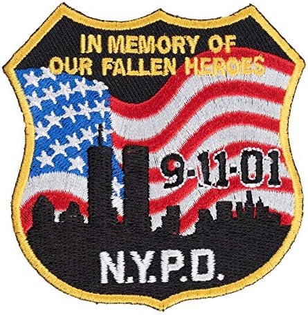 Полицията на Ню Йорк 9-11 В Памет на парче с Флага на САЩ, 9-11 Петна