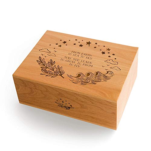 Дървена кутия за подаръци Расте, да плува, да лети [Персонализирани подаръци по поръчка, Детето, Паметта]