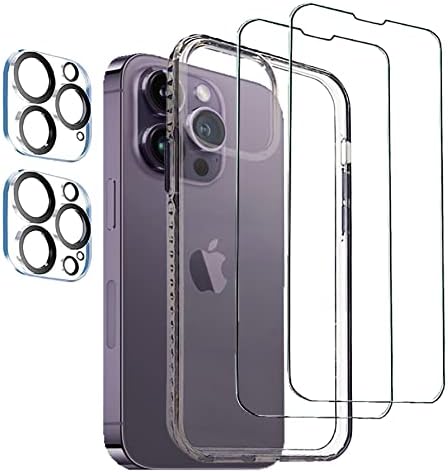 2 Опаковки протектори за екран на iPhone 13 Pro [6,1 инча] + 2 опаковки протектори за обектива на камерата +