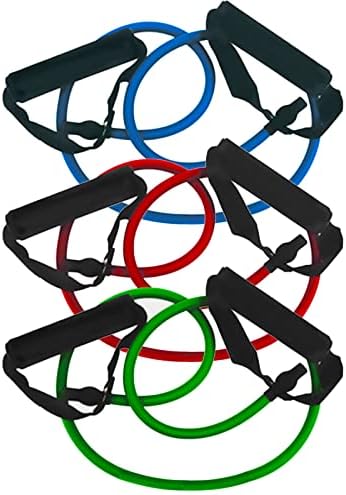 Комплект гумени ленти за домашни тренировки - Комплект от 5 Каучук за силови упражнения с поролоновыми дръжки
