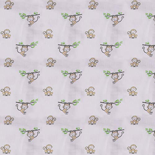 Bacati - Happy Monkeys 2 опаковки на стоки от първа необходимост Класически Супер Меки дишащи кърпи от плат от памук