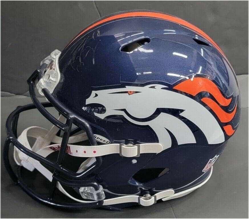 Пълен размер на Автентичен Каска с Автограф на Пейтън Манинг Denver Broncos PSA - Каски NFL С Автограф