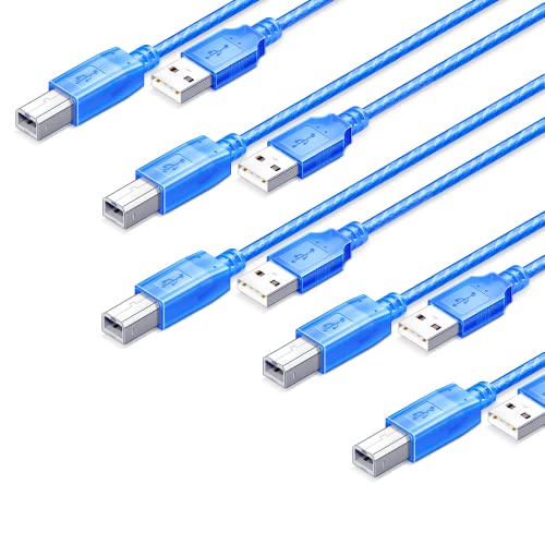 5 Бр. USB кабел за синхронизация на данни за Arduino UNO Mega, Кабел за принтер, с Щепсел тип A Щепсел тип B, USB 2.0, 3 фута