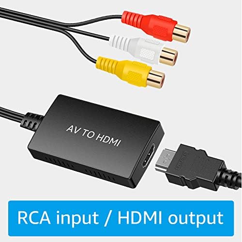 Конвертор ZUKVYE RCA в HDMI, конвертор на AV и HDMI Адаптер с поддръжка на 1080P PAL/NTSC за PS one, PS2, PS3, N64, VHS,
