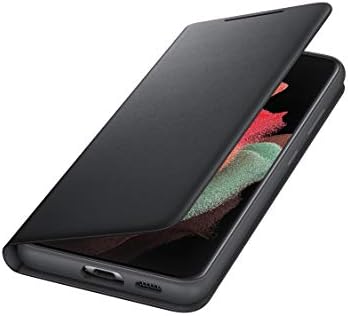 Калъф Samsung Galaxy S21 Ultra, една чанта-портфейл с led подсветка - Black (версия за САЩ)