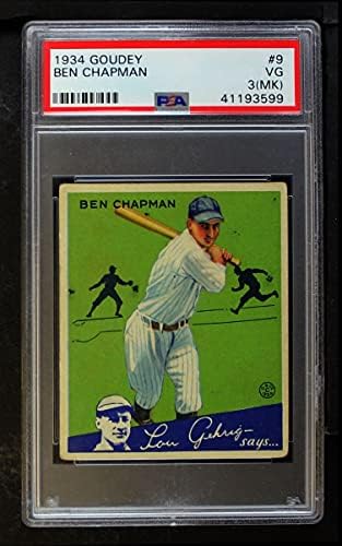 1934 Гуди 9 Бен Чапман Ню Йорк Янкис (Бейзболна картичка) PSA PSA 2.00 Янкис