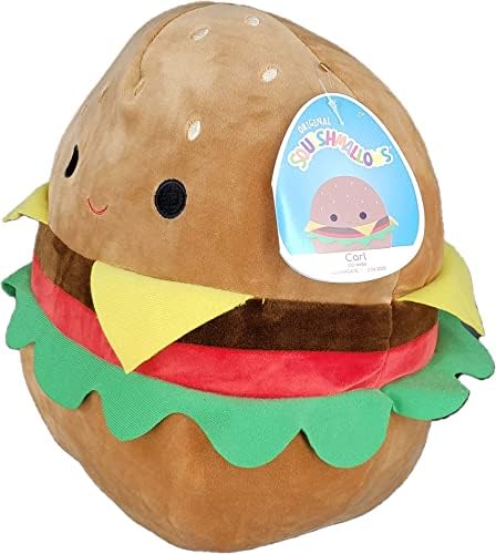 SQUISHMALLOW KellyToys - 8 Инча (20 см) - Чийзбургер Карл - Супер Мек Плюшен играчка във формата На Животно, Възглавница, Приятел, плюшена играчка, Подарък За рожден ден