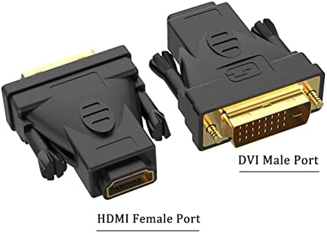 UVOOI DVI-HDMI Адаптер 2-Pack, Двупосочен HDMI-DVI (DVI-D 24 + 1) Адаптер Conveter DVI Male-HDMI Female 1080P за PS5/PS4/PS3,