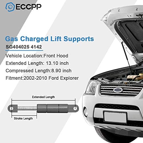 ECCPP® Повдигане Опора за Багажник на Предния капак Газови Амортисьори, Пружини за 2002-2010 Ford Explorer