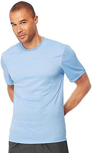 Мъжка тениска Hanes Cool DRI без етикети Светло син цвят
