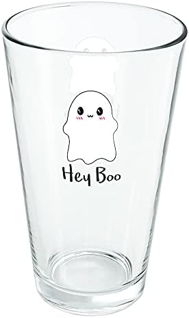 Чаша Hey Boo Сладък Kawaii Дух на 16 унции, Закалено Стъкло, С принтом и е идеален подарък за феновете | идеално за студени