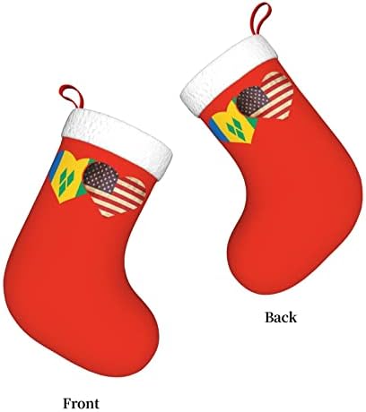 Cutedwarf Сейнт Винсент-Гренадини Американски Флаг Коледен Отглеждане На Коледна Украса Класически 18 Инча(А) А) Камина, Окачен