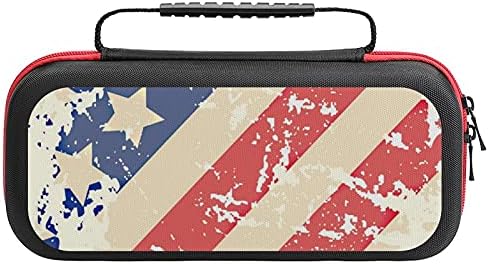 Ретро Американски Флаг Преминете Калъф За Носене На Защитна Чанта-Тоут Твърд Калъф За Носене Калъф За Nintendo Switch