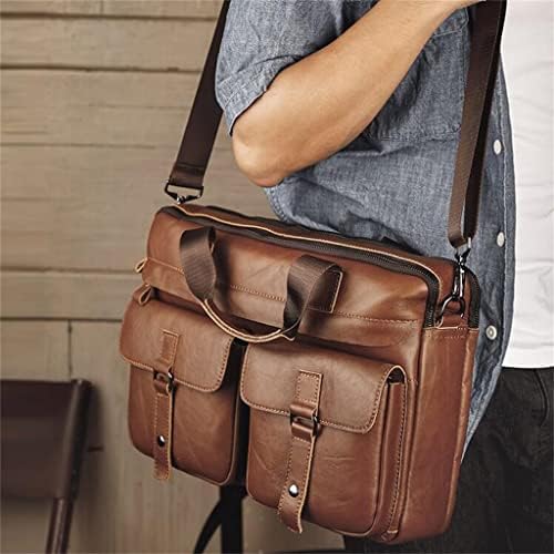 Компютърна чанта DINGZZ в европейския и американския стил, Кожена чанта-месинджър в Ретро стил, мъжки портфейл, Бизнес