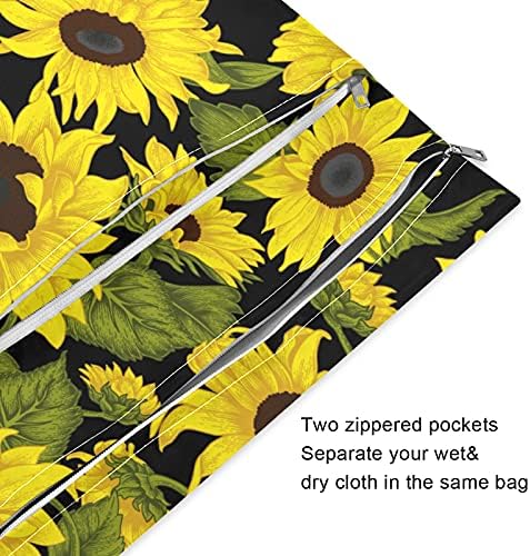 xigua Sunflower Водоустойчив Влажна чанта за Филтър на Пелени, да Пере Многократно Мокри и Сухи Чанти с 2