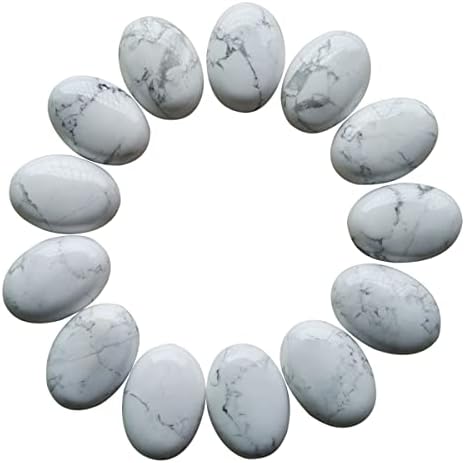 LKXHarleya 20pcs Натурален Бял Тюркоаз, Лечебен Камък с Овална форма Скъпоценен Камък Crystal за Бижута аксесоари за Дома