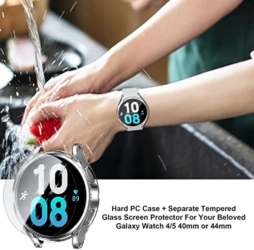 [2 + 4 опаковки] за Samsung Galaxy Watch 5 /Galaxy Watch 4 40 мм Защитен калъф за екрана, Haojavo 2 опаковки Твърд калъф