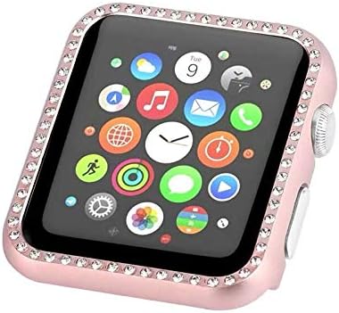 WAVEROSE е Съвместим с корпус Apple Watch 42 мм, съвместим с iWatch, украсен с кристали и диаманти, Защитна рамка,