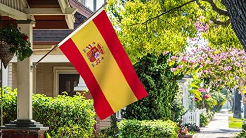 DANF Флаг на Испания 3 фута x 5 фута Националните Флагове на Испания от Полиестер с Медни Втулками Флаг с размери