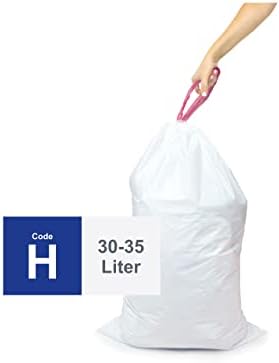 Съвместим с Simplehuman Code H - 200 Броя (4 ролка) Трайни Пластмасови Торби за боклук с завязками на поръчката -