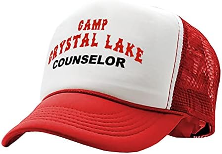 Компанията Nukem Cap Company - Съветник Camp Crystal Lake Хелоуин Реколта Шапка на шофьор на камион е В ретро Стил