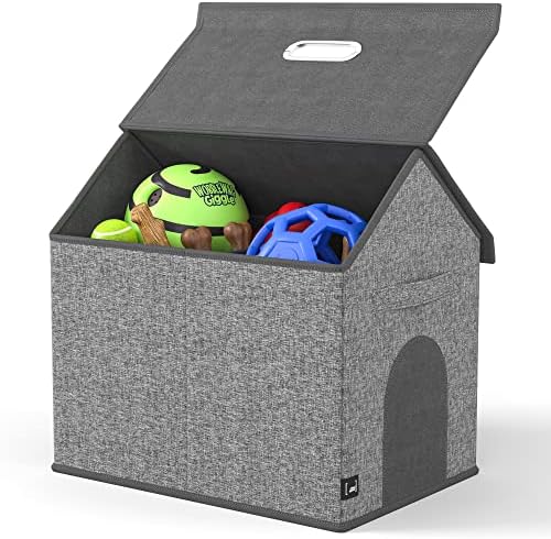 Кошчето за играчки Mindspace за Дъвчащи играчки за кучета - Разделени Кутия за съхранение с капак за Съхранение на