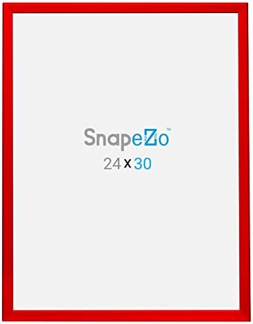 Рамка за плаката SnapeZo 24x30, Червена, Алуминиев профил 1,25 инча, Защелкивающаяся рамка с предно зареждане, Стенен