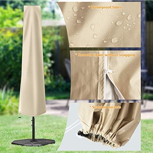 Калъф за чадър OKPOW 420D от плат Оксфорд, Водоустойчиви калъфи за чадъри за двор в с цип, за градински чадър от 9 метра до 12 метра (Хакове)